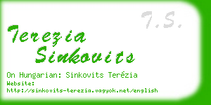 terezia sinkovits business card